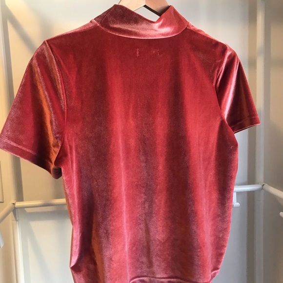 Madewell rust velvet mock turtleneck - Picture 3 of 4